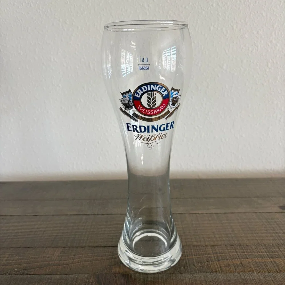 Erdinger‎ Weissbrau Weibbier Pilsner Beer Glass Germany .5l Weibbier Tall